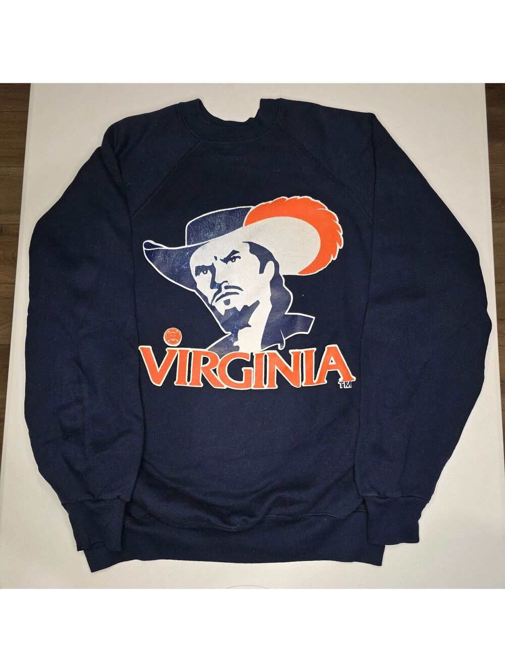 80s University Of Virginia Cavalier Big Face Crewneck
